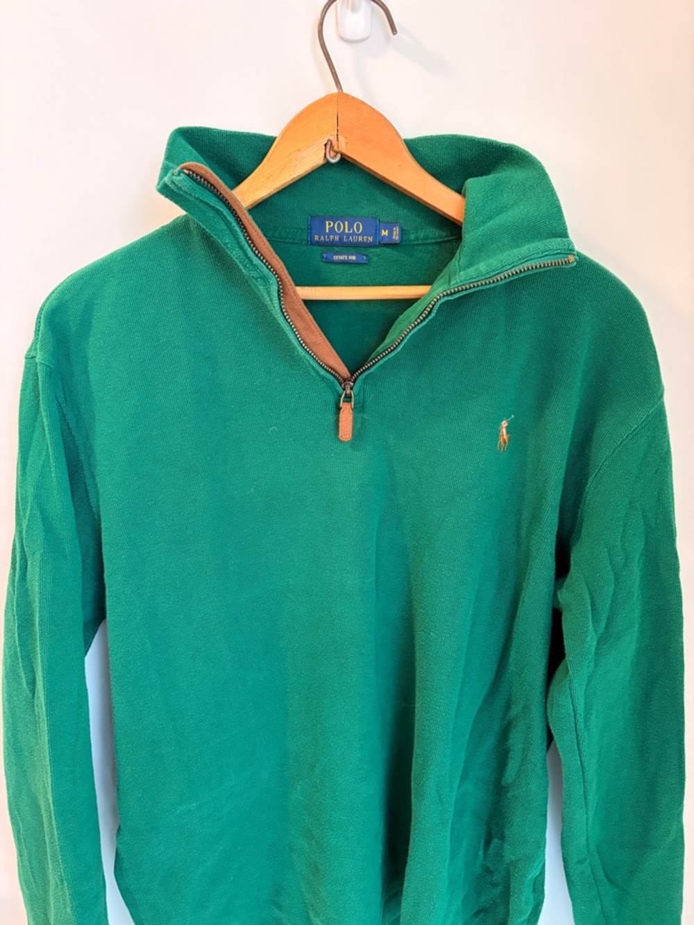 Polo Ralph Lauren Green Quarter-Zip Pullover - vintage y2k